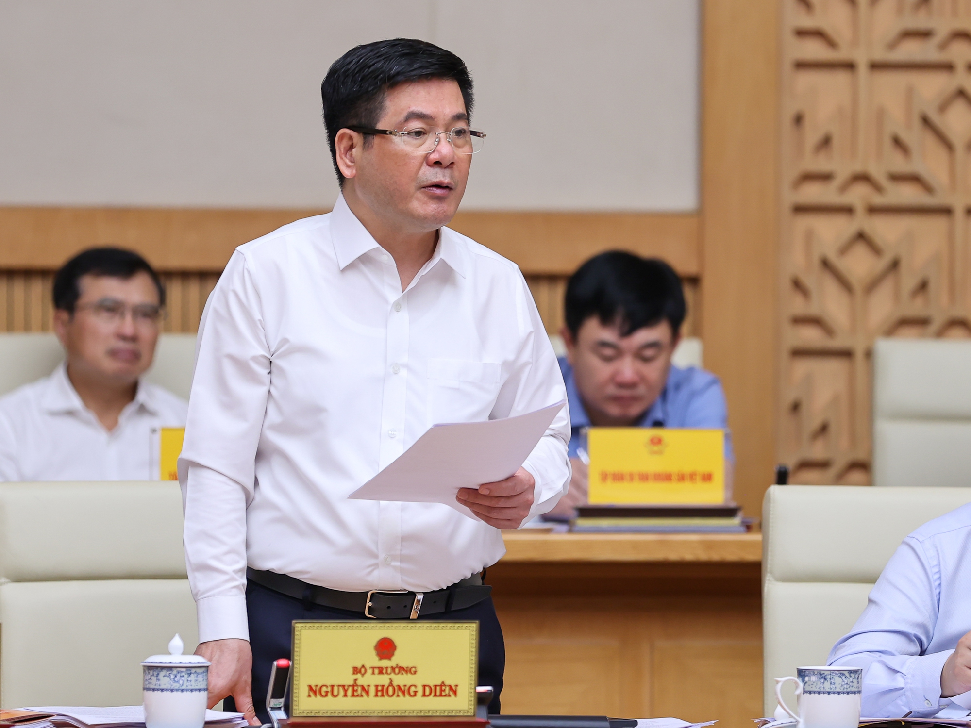 Bộ trưởng Bộ Công Thương Nguyễn Hồng Diên phát biểu tại phiên họp - Ảnh: VGP/Nhật Bắc