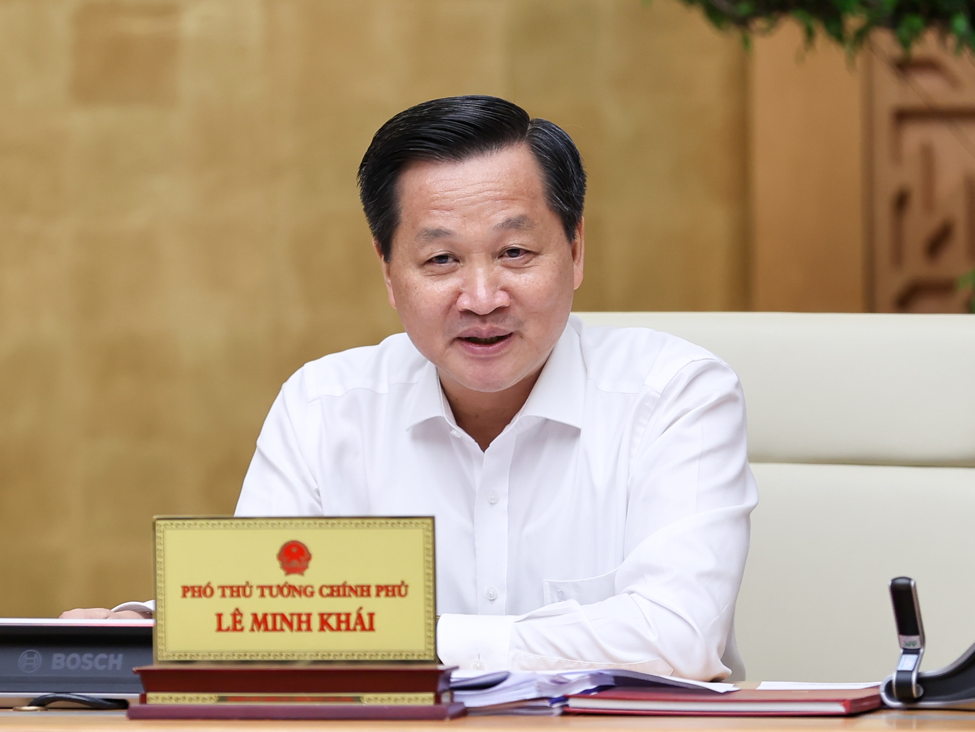 Phó Thủ tướng Lê Minh Khái phát biểu tại Phiên họp - Ảnh: VGP/Nhật Bắc