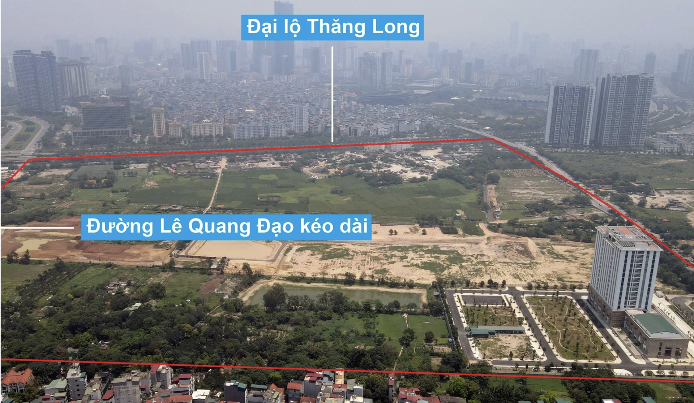 Toàn cảnh hai khu đất xây dựng trụ sở 36 bộ, ngành Trung ương tại Tây Hồ Tây và Mễ Trì 12