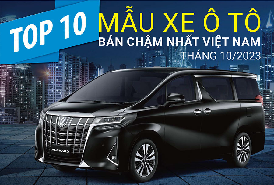 Top 10 mẫu xe ô tô bán chậm nhất Việt Nam tháng 10/2023: Vẫn những cái tên quen thuộc