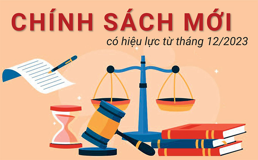 Một số chính sách mới có hiệu lực từ tháng 12/2023