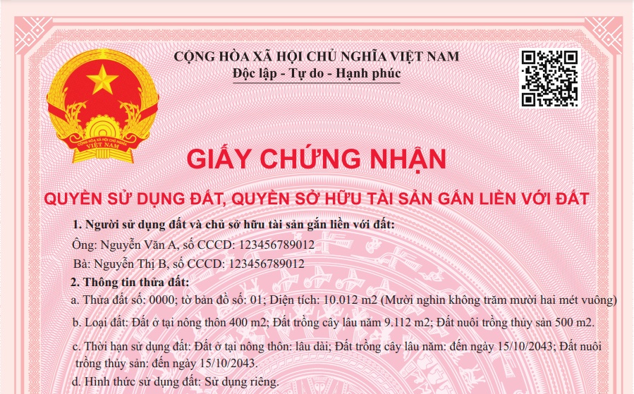 Sổ đỏ có giao diện mới chỉ 2 trang và có mã QR