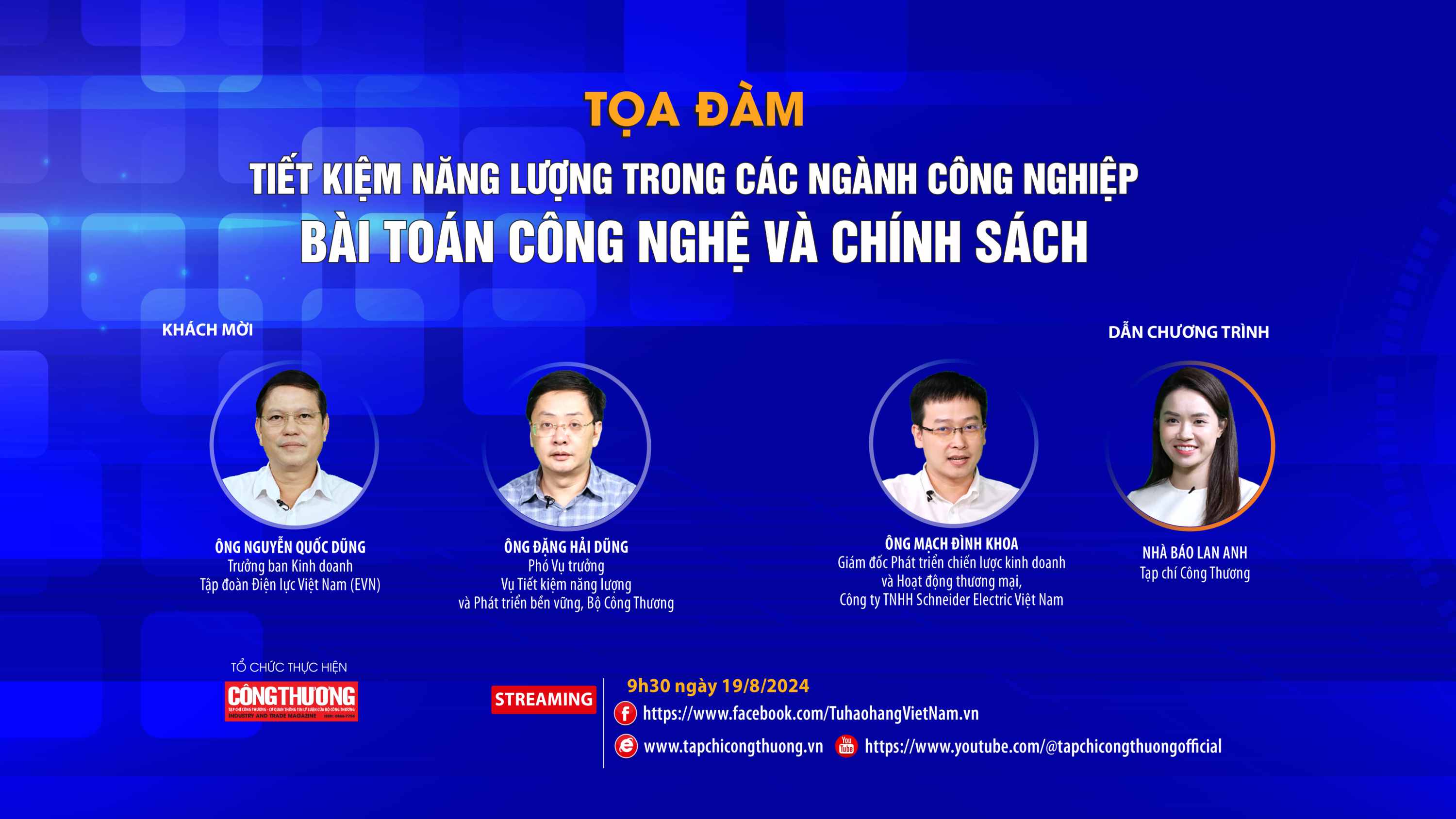 [TỌA ĐÀM TRỰC TUYẾN] Tiết kiệm năng lượng trong các ngành công nghiệp: Bài toán công nghệ và chính sách