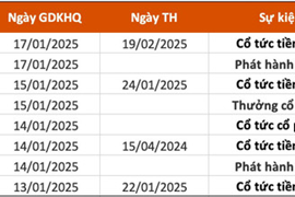 Cận Tết, chỉ có 4 doanh nghiệp "mở hầu bao" chia cổ tức bằng tiền mặt vào ngày 13-17/1