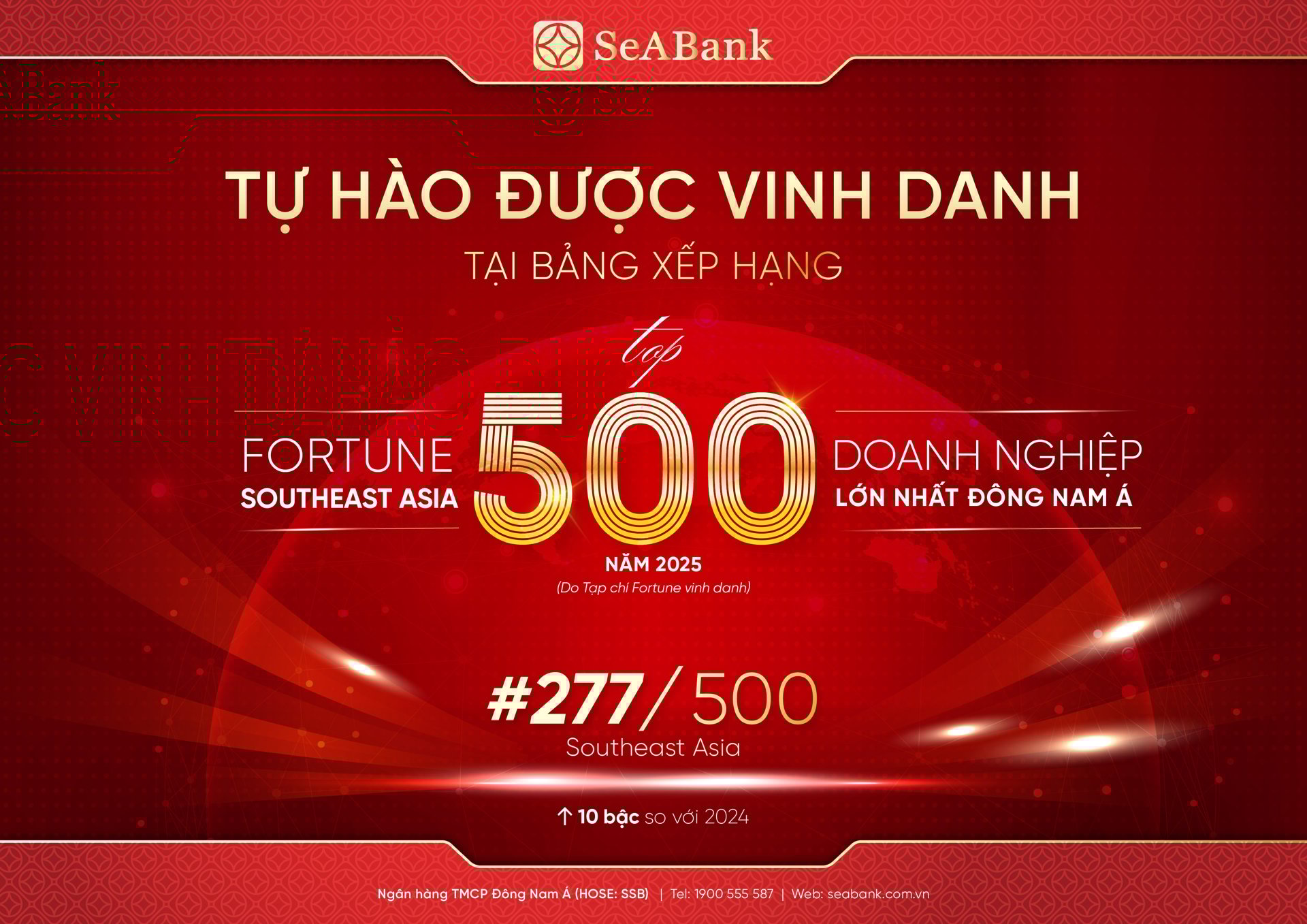 SeABank tăng 10 bậc trên bảng xếp hạng Fortune Southeast Asia 500