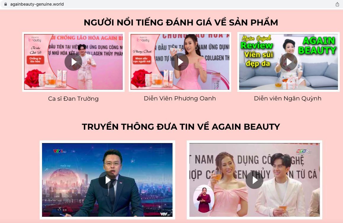 San pham Again Beauty cua Cty Thinh Tam Duong quang cao lua doi nguoi tieu dung? 2 Sản phẩm Again Beauty của Cty Thịnh Tâm Đường quảng cáo lừa dối người tiêu dùng? 2