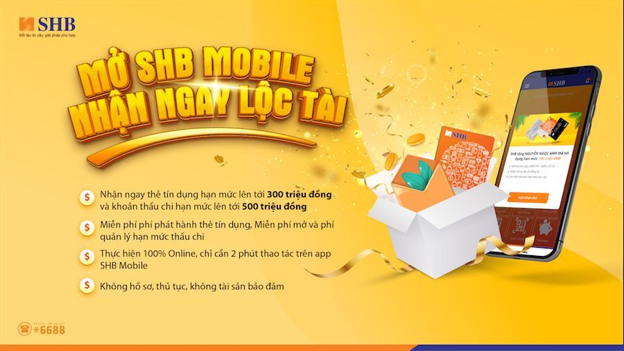 Chi 2 phut cham nhan ngay han muc the tin dung SHB toi 500 trieu dong 2 Chỉ 2 phút chạm nhận ngay hạn mức thẻ tín dụng SHB tới 500 triệu đồng 2