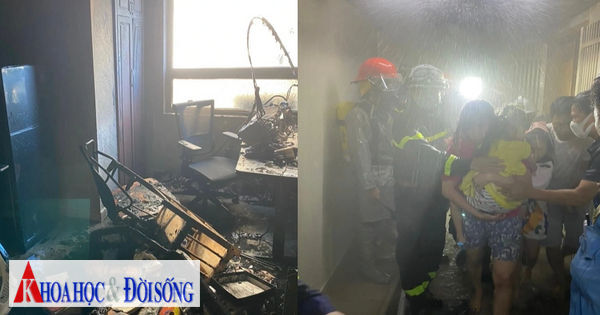 Hà Nội: Căn hộ tầng 10 chung cư bốc cháy, 4 người được cứu