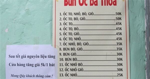 Giá cả tăng mạnh sau Tết