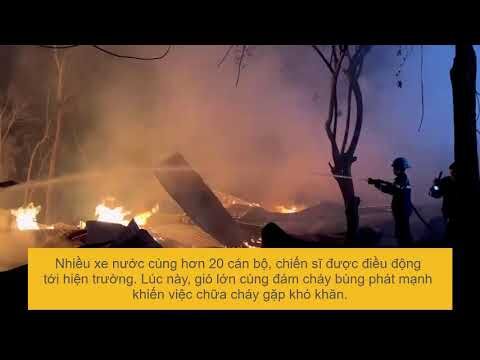 Hỏa hoạn bao trùm xưởng gỗ rộng 700m2