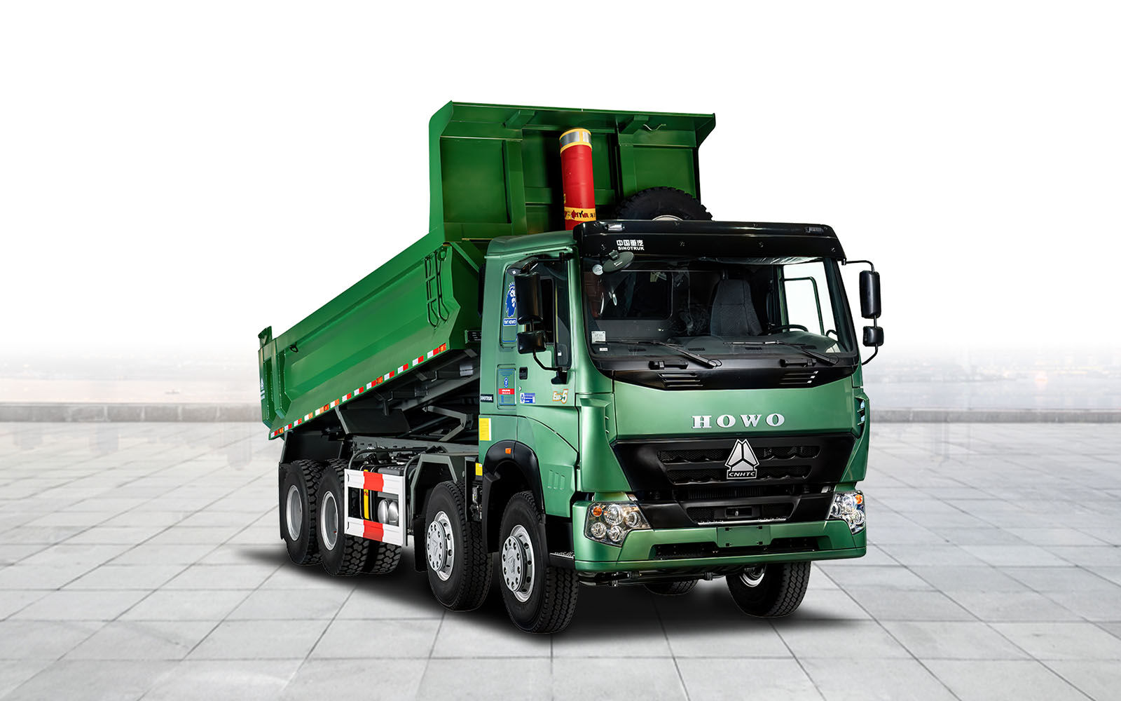 Xe ben 8x4 cabin V7G thùng vát động cơ 380H