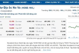 Nhận tin Phó Thủ tướng chỉ đạo gỡ khó, cổ phiếu NVL chuyển sắc tím