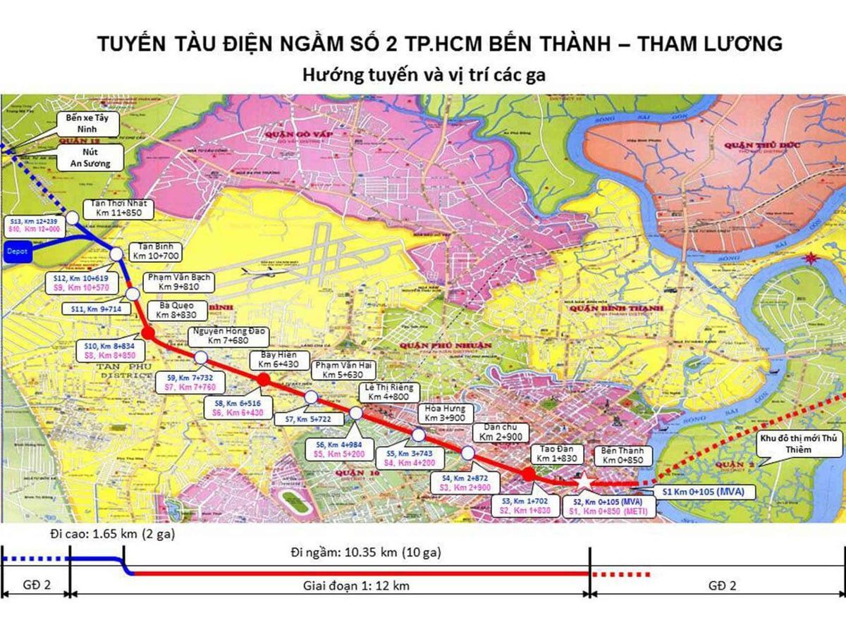De xuat keo dai thoi gian xay dung tuyen metro Ben Thanh - Tham Luong den nam 2030 metro Bến Thành - Tham Lương