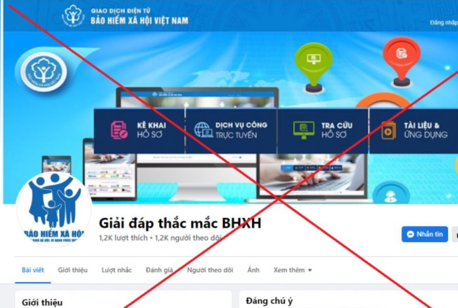 Xuat hien Fanpage Facebook gia mao co quan Bao hiem xa hoi lua dao chiem doat tai san Xuất hiện Fanpage Facebook giả mạo cơ quan Bảo hiểm xã hội lừa đảo chiếm đoạt tài sản