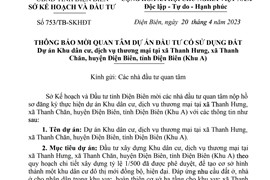 Nhà đầu tư 6 tháng tuổi tại Hà Nội rộng cửa trúng dự án hơn 2.000 tỷ ở Điện Biên?
