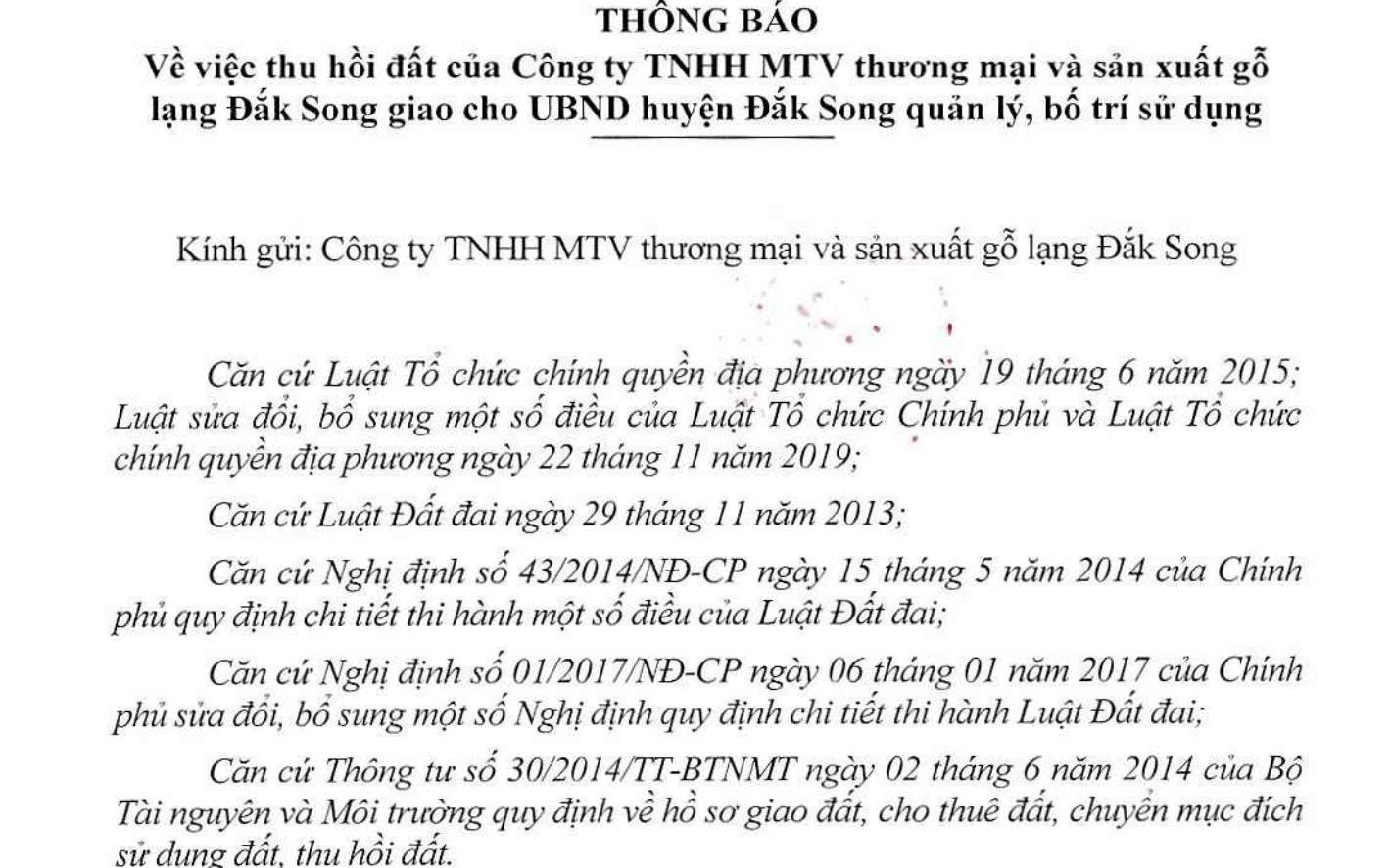 Đắk Nông thu hồi hơn 210 ha đất do các công ty không thực hiện dự án