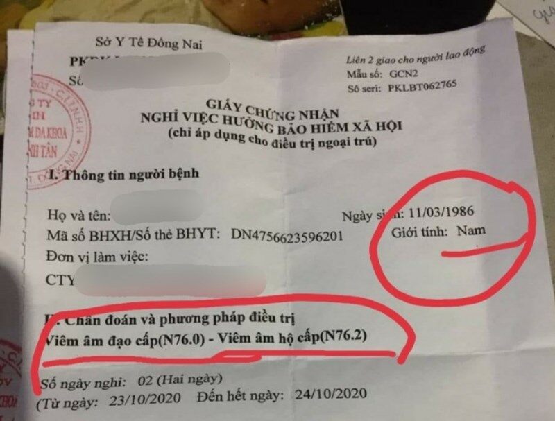 khống giấy nghỉ bệnh