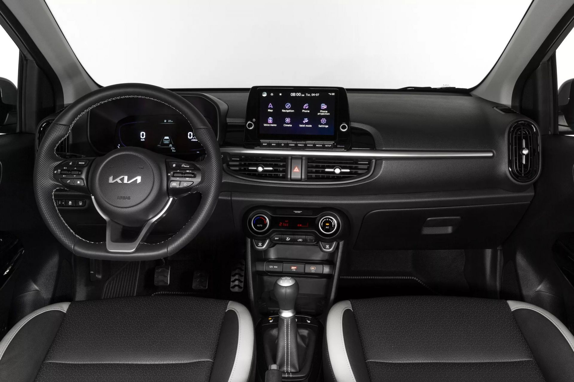 Hàng ghế trước của xe Kia Morning 2024