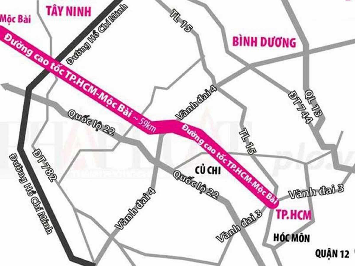 Cao toc TP.HCM - Moc Bai doan ket noi voi TP.HCM duoc thiet ke 10 lan xe Cao tốc TP.HCM - Mộc Bài