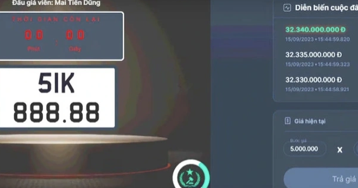 Hơn 32 tỷ cho biển số xe 51K - 888.88